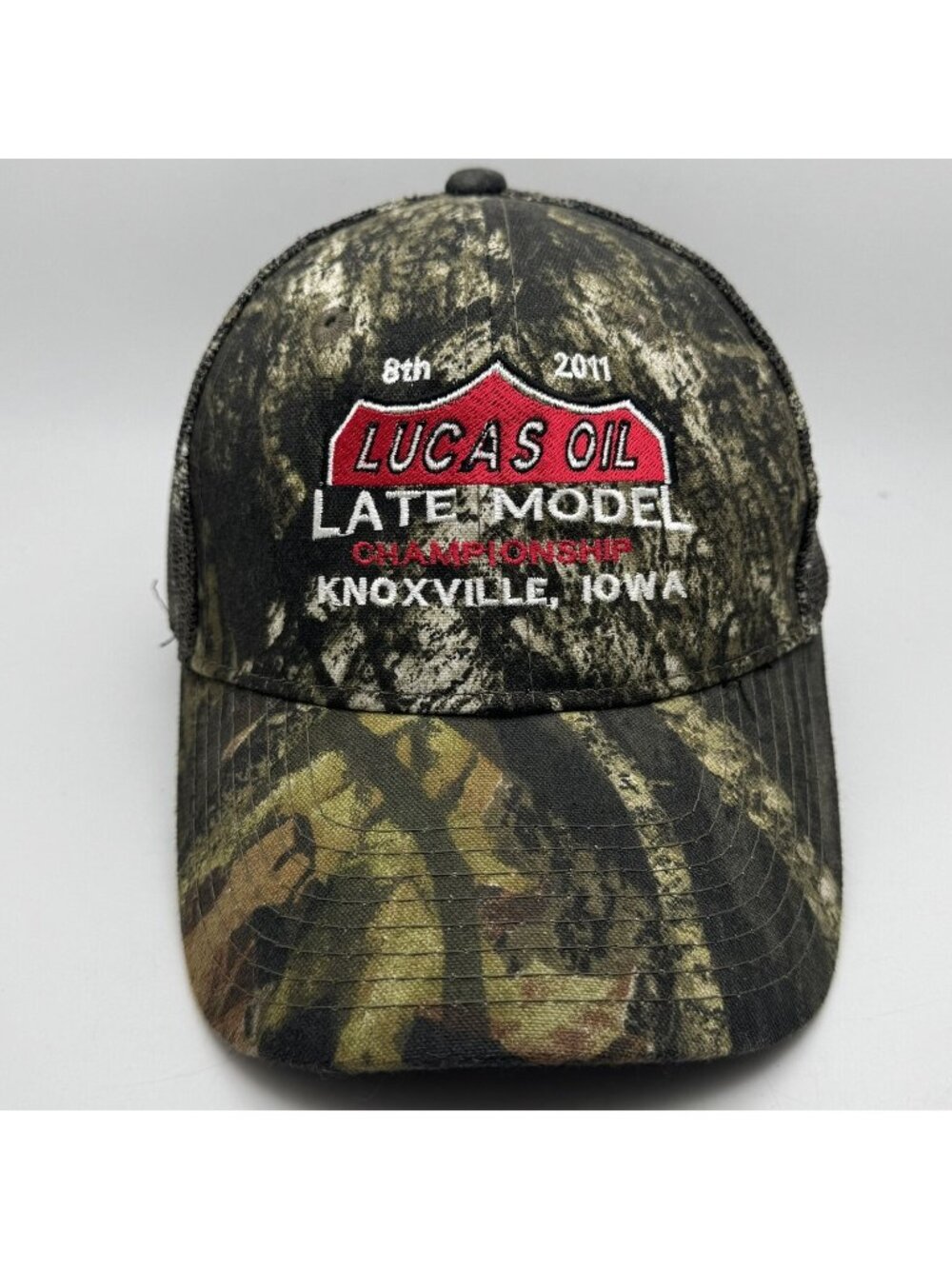 Lucas Oil Late Model Championship 2011 Knoxville Iowa Trucker Hat Mossy Oak Camo
